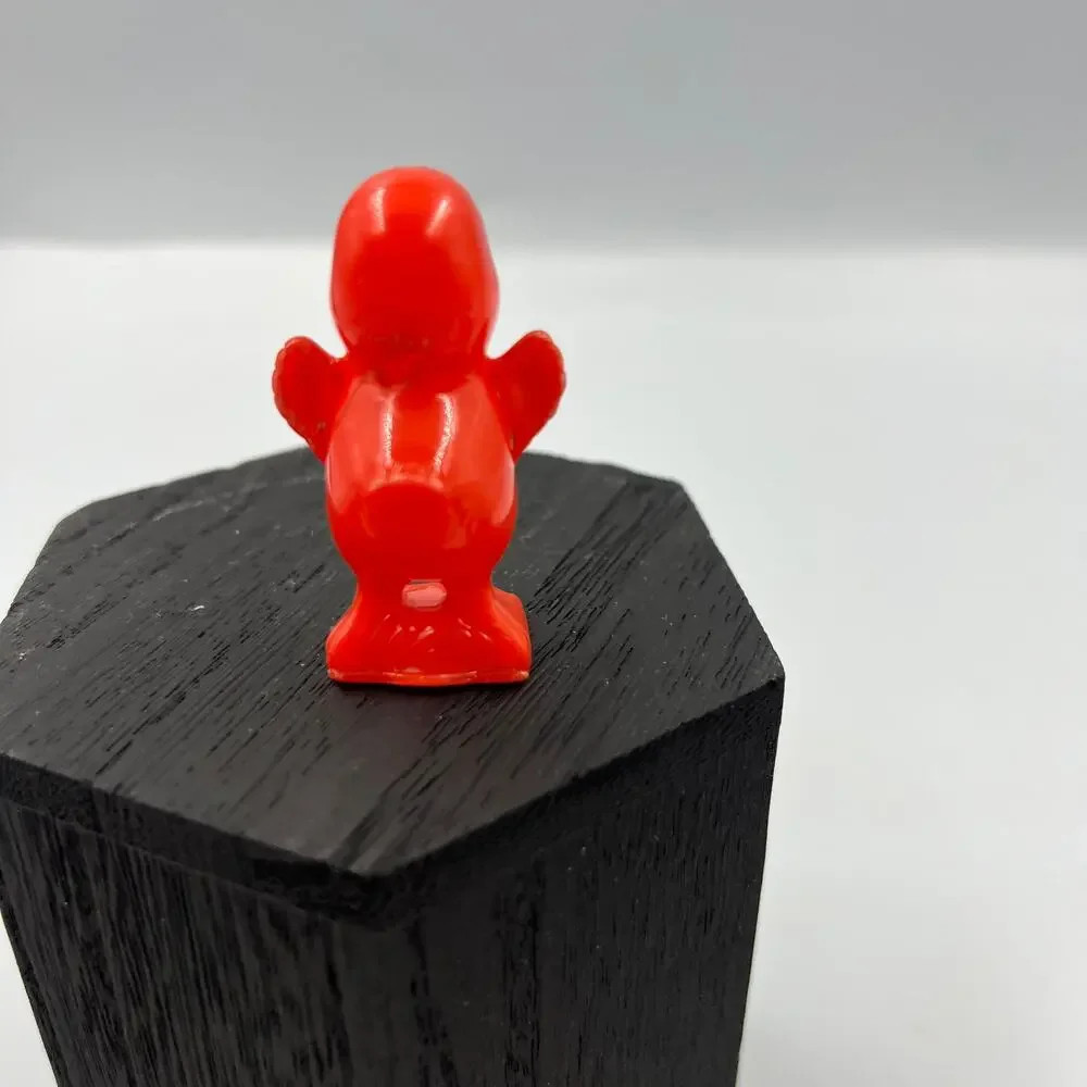 Vintage Knickerbocker Solid Orange Hollow Plastic Mini Easter Chick 2 inch‎